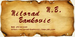 Milorad Banković vizit kartica